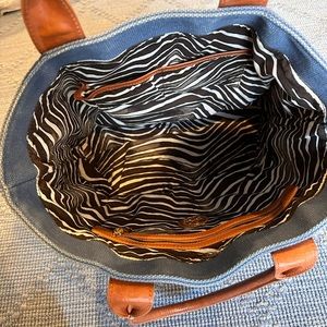 Blue Tory Burch canvas tote